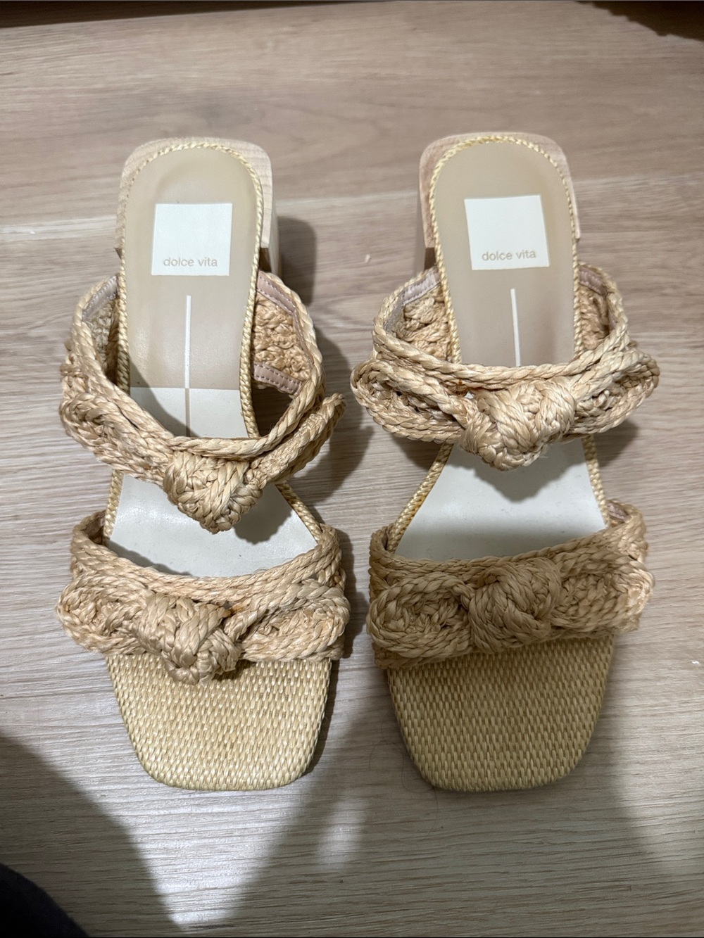 Dolce Vita Braided Knotted Slide Mules - Natural